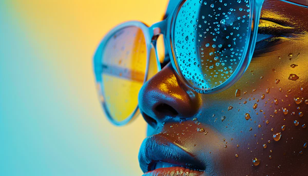 Vivid Contrasts on a Sunglassed Subject