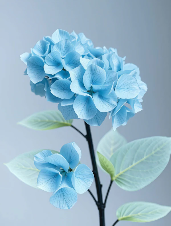Blue Hydrangea Close-Up