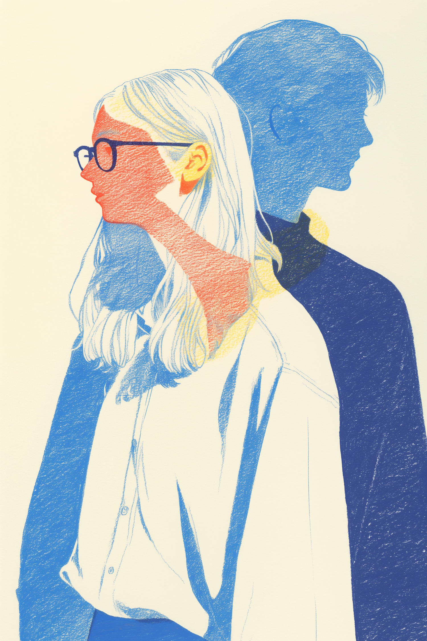 Overlapping Human Profiles Illustration