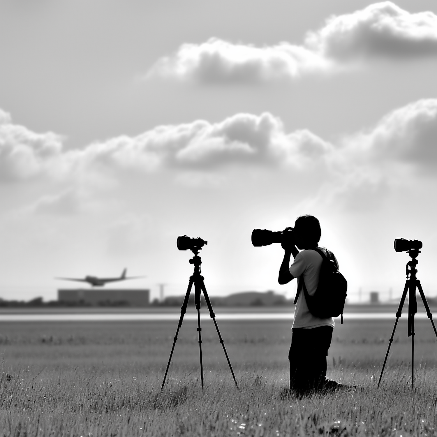 Aviation Photographer in Silhouette