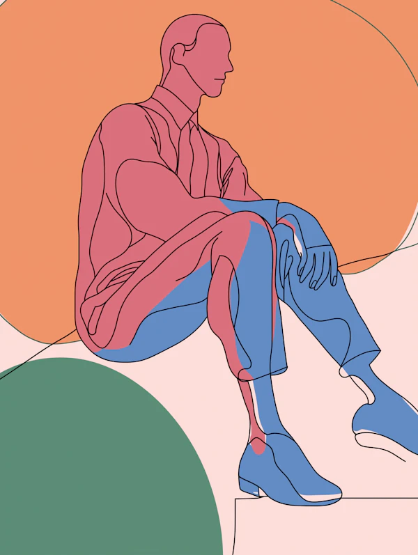 Contemplative Figure Illustration