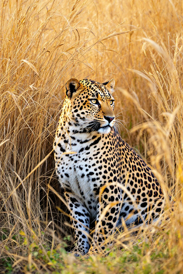 Leopard in Golden Grass