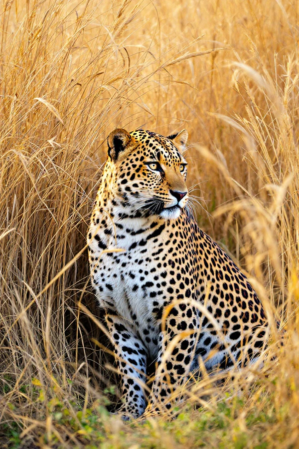 Leopard in Golden Grass