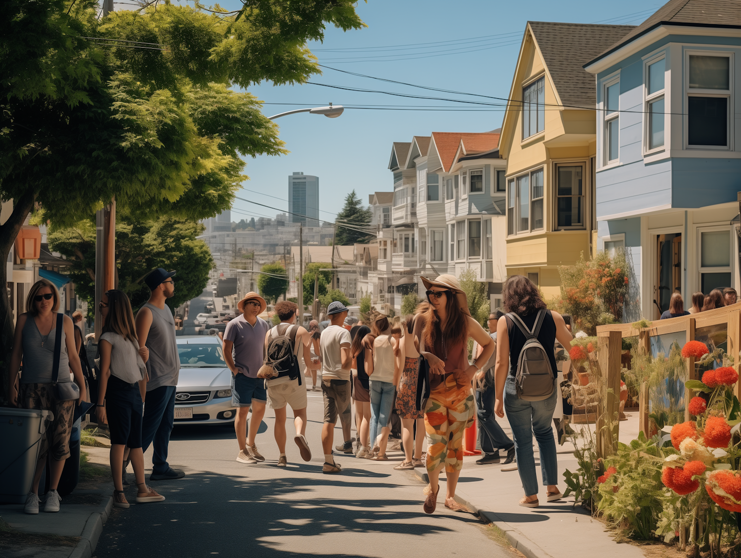 Summer Vibrance on Urban Street