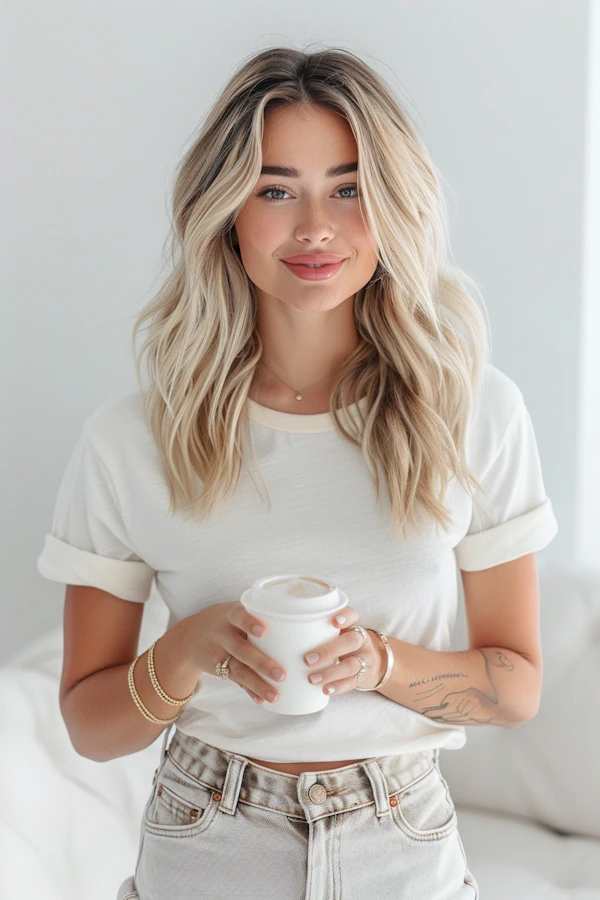 Young Woman with Coffee Cup