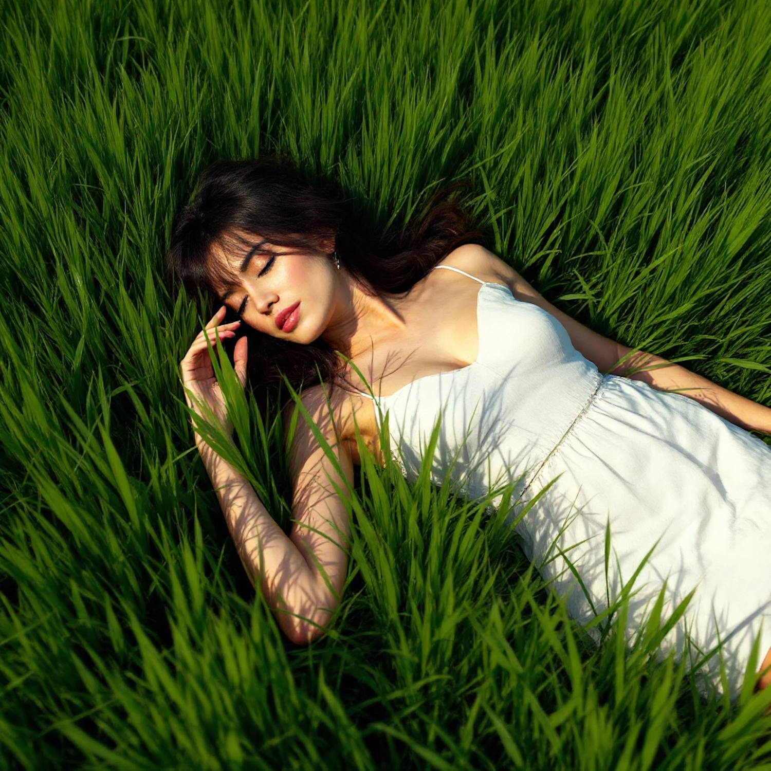 Woman in Lush Field