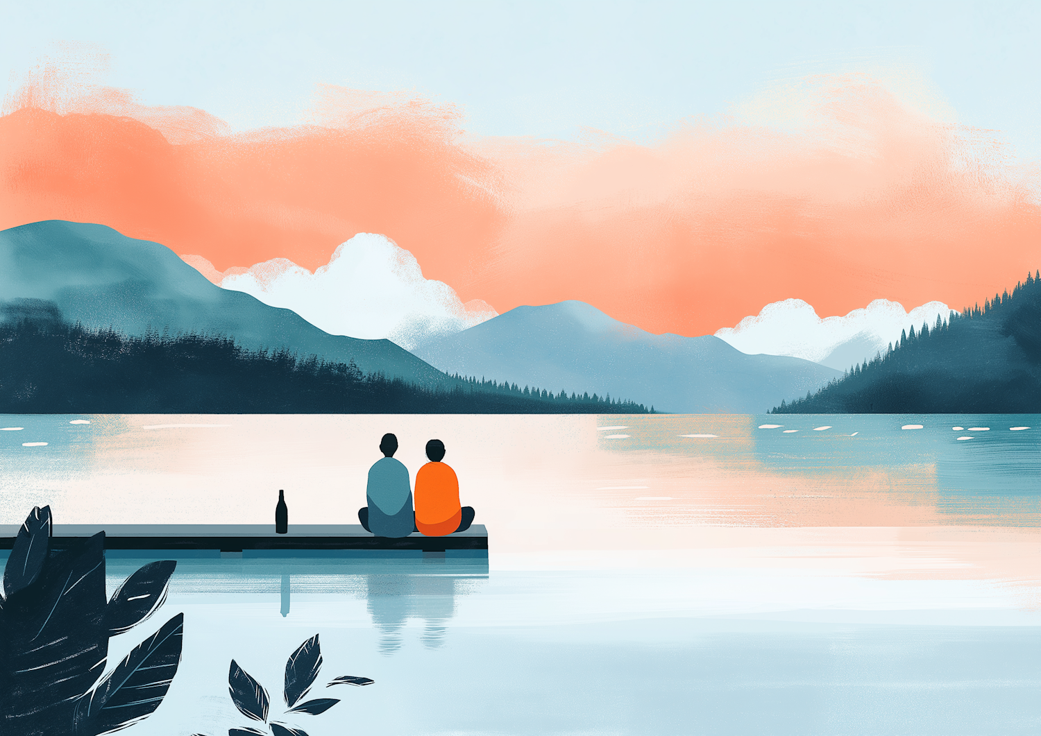 Tranquil Dockside Companionship