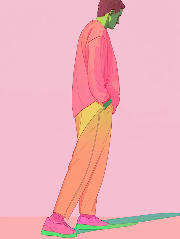 Stylized Person in Profile