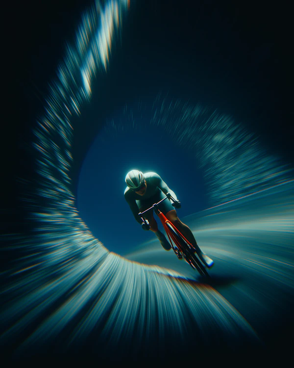 Futuristic Cyclist Scene