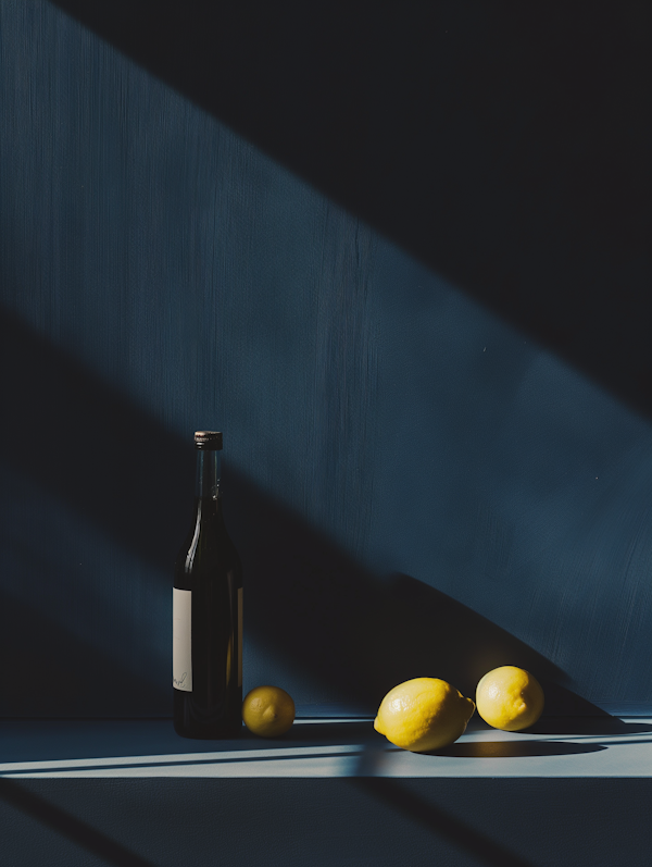 Lemons and Bottle Still Life