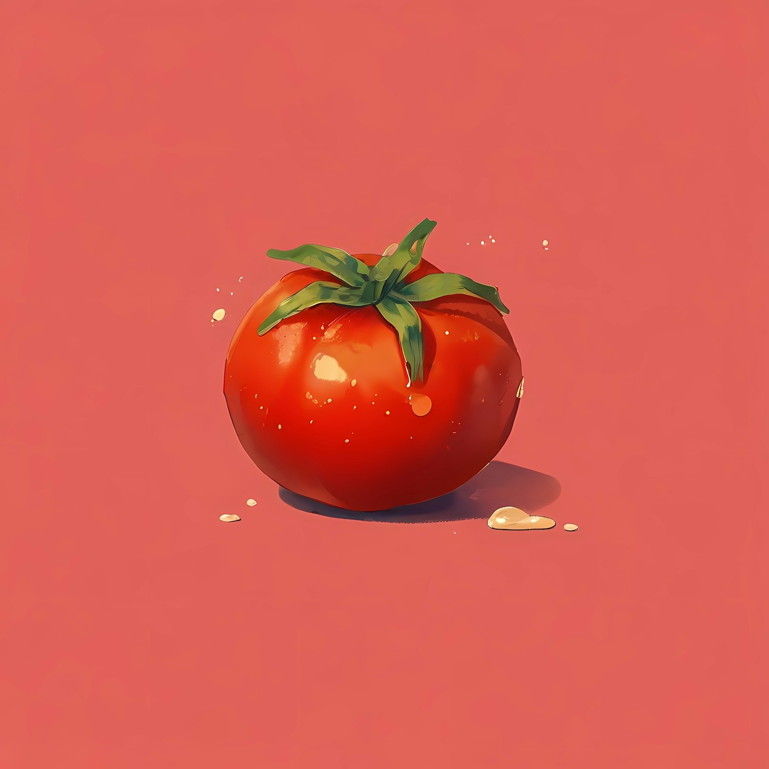 Vibrant Red Tomato on Pink Background