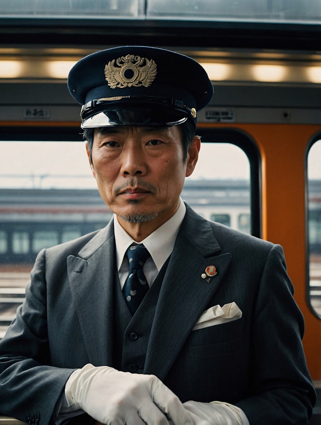 Train Conductor in Formal Uniform