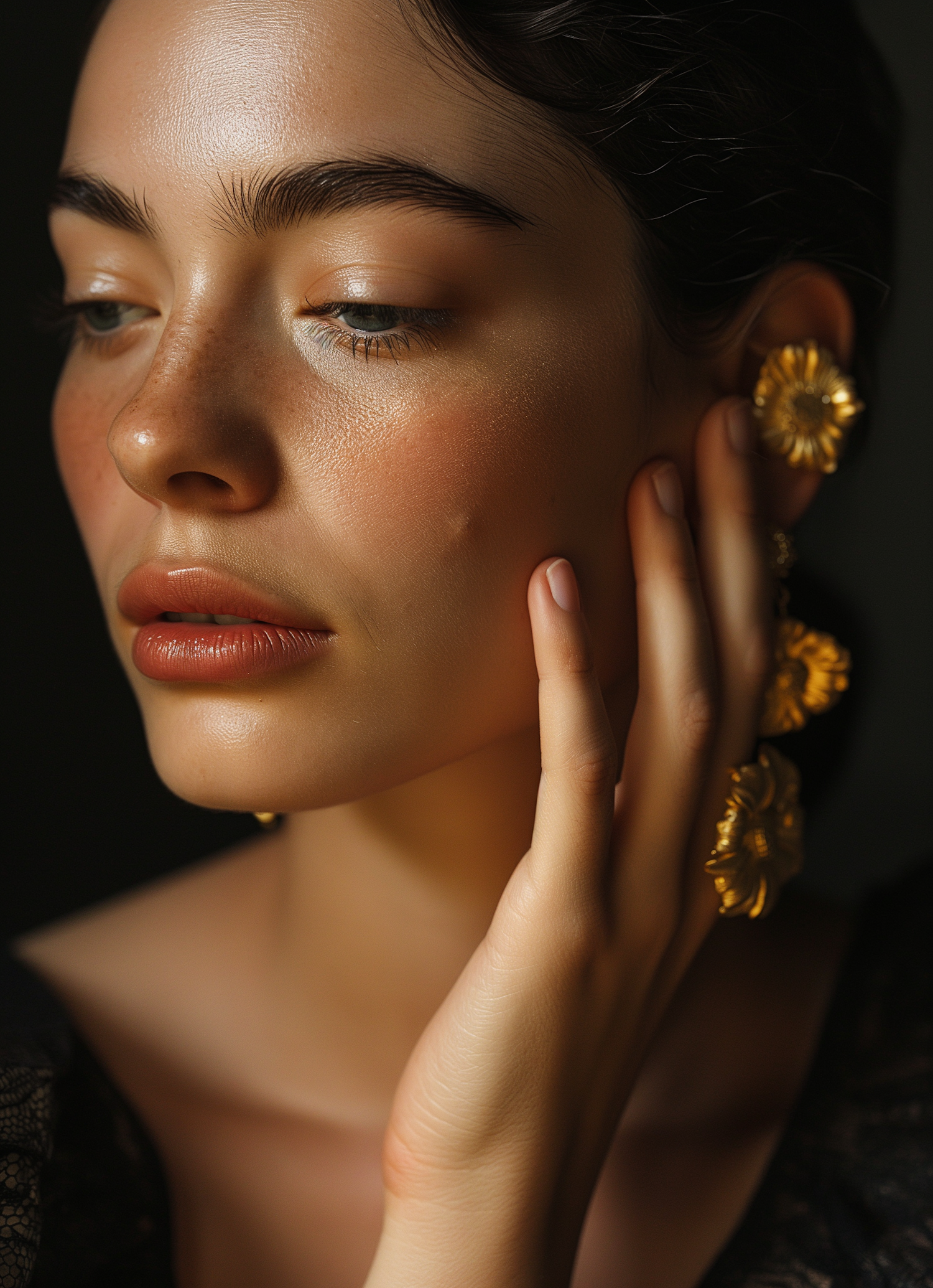 Serene Contemplation in Gold