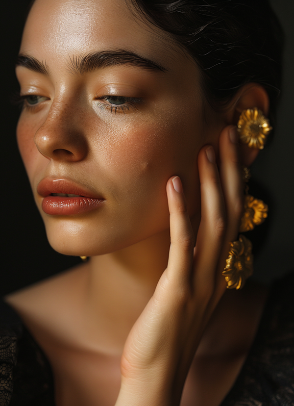 Serene Contemplation in Gold