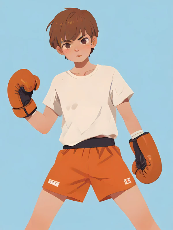 Young Boxer in Action