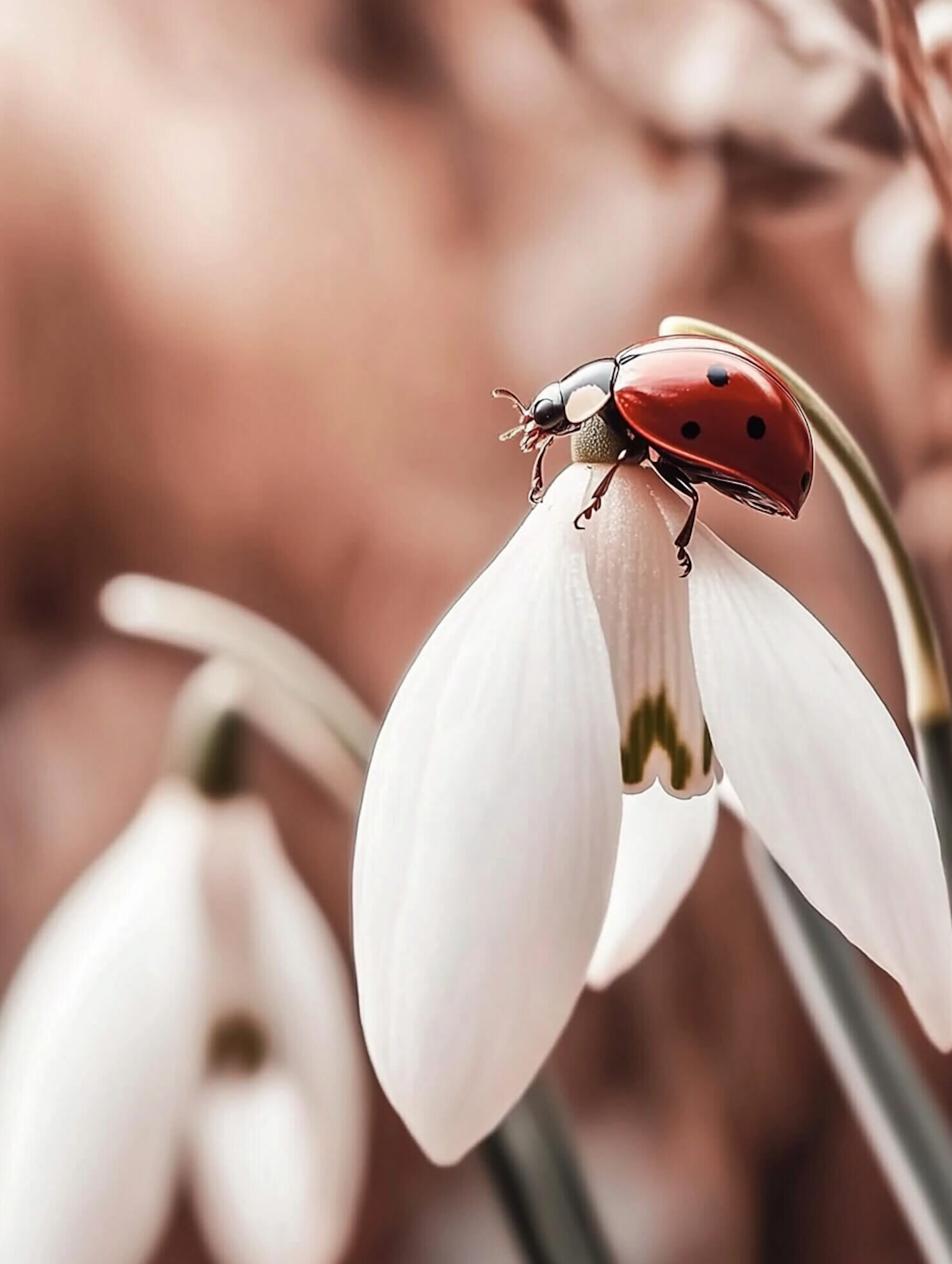 Ladybug on Snowdrop