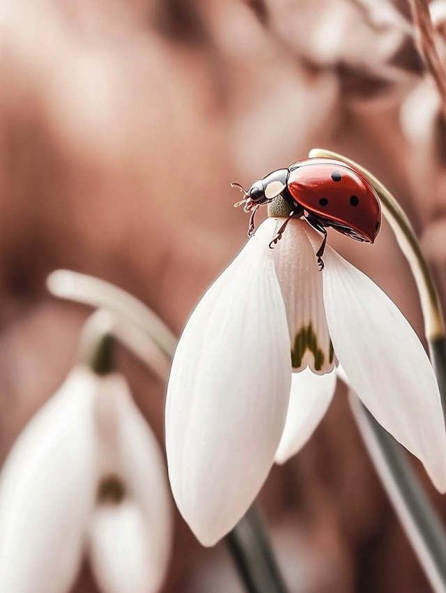 Ladybug on Snowdrop