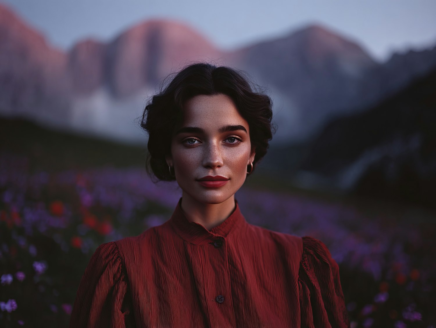 Woman in Floral Field