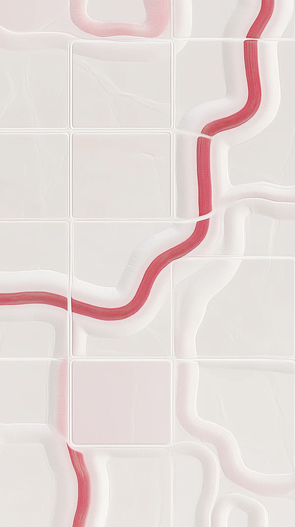 Textured Tiles with Red Line