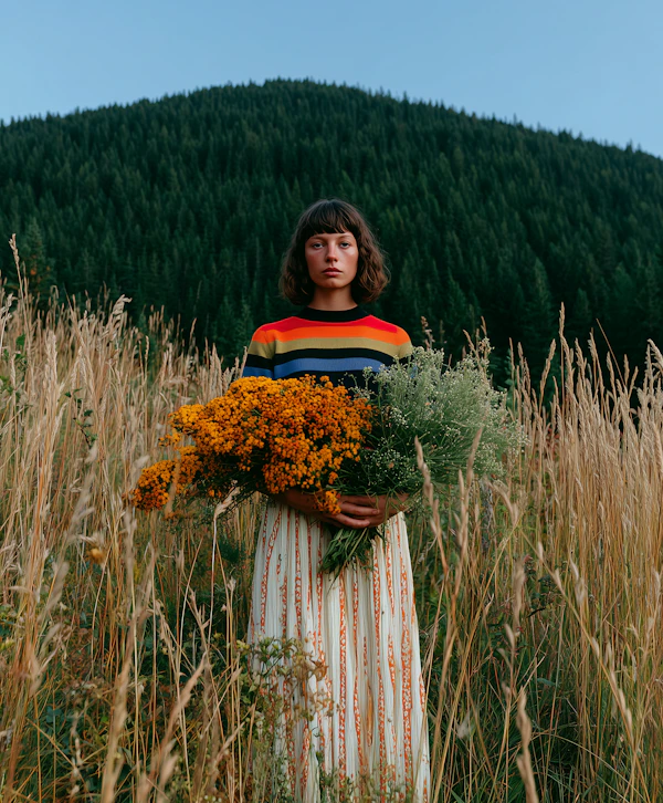 Woman in Vibrant Outfit