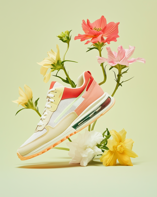 Stylish Sneaker with Flowers