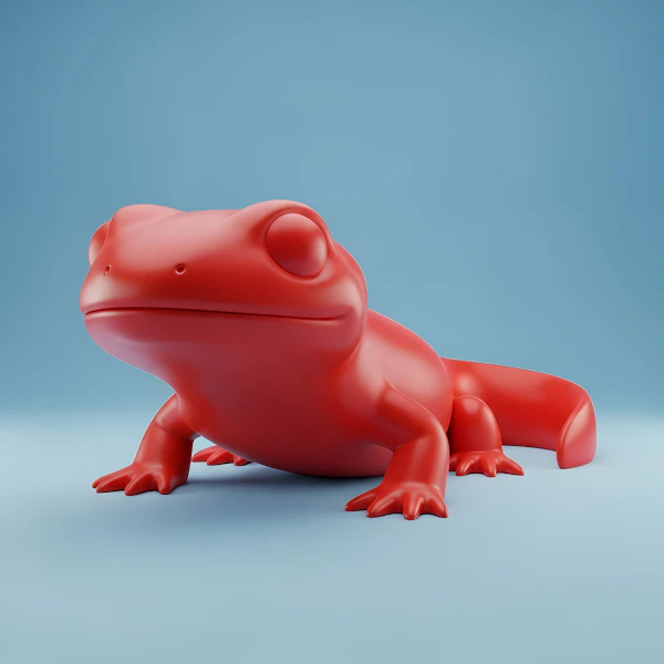 Glossy Red Frog Render