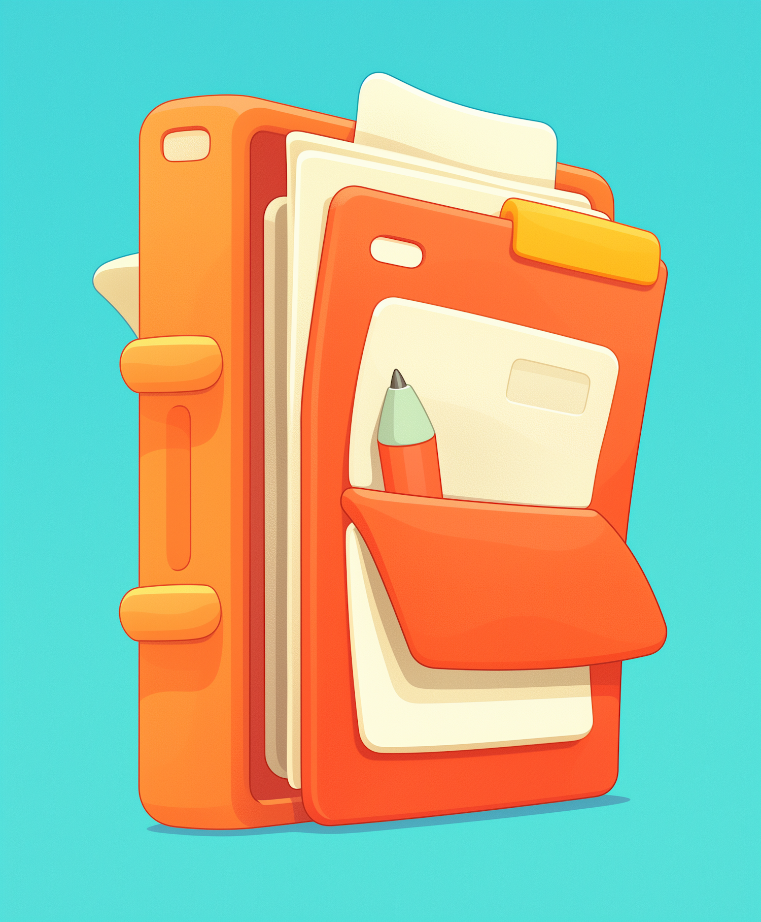 Stylized Orange Binder Illustration