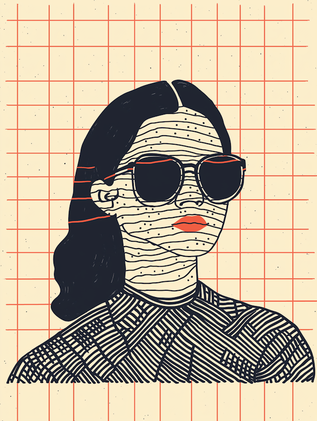 Stylized Portrait with Geometric Background