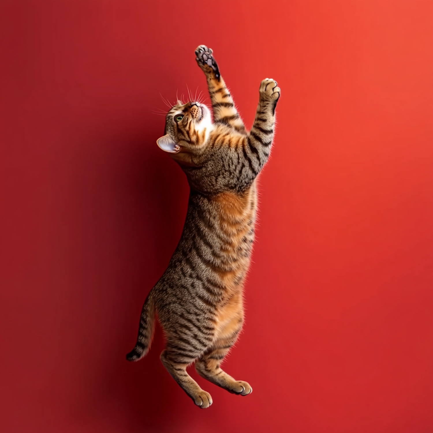 Jumping Tabby Cat