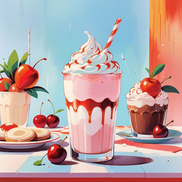 Dessert Scene Illustration