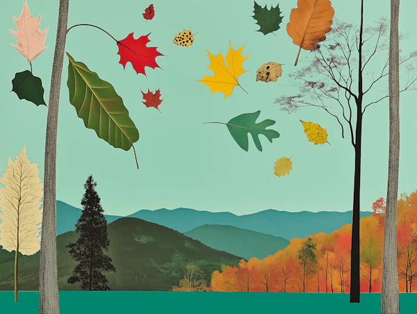 Autumn Leaves in Serene Landscape
