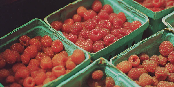 Fresh Raspberries Display