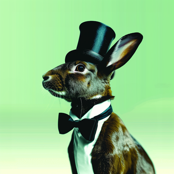 Elegant Rabbit in Top Hat