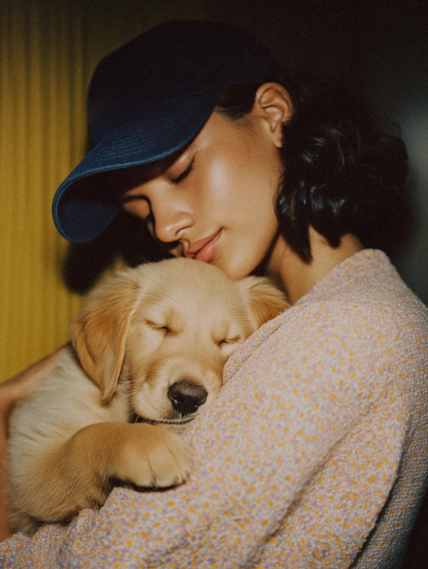 Woman with Puppy