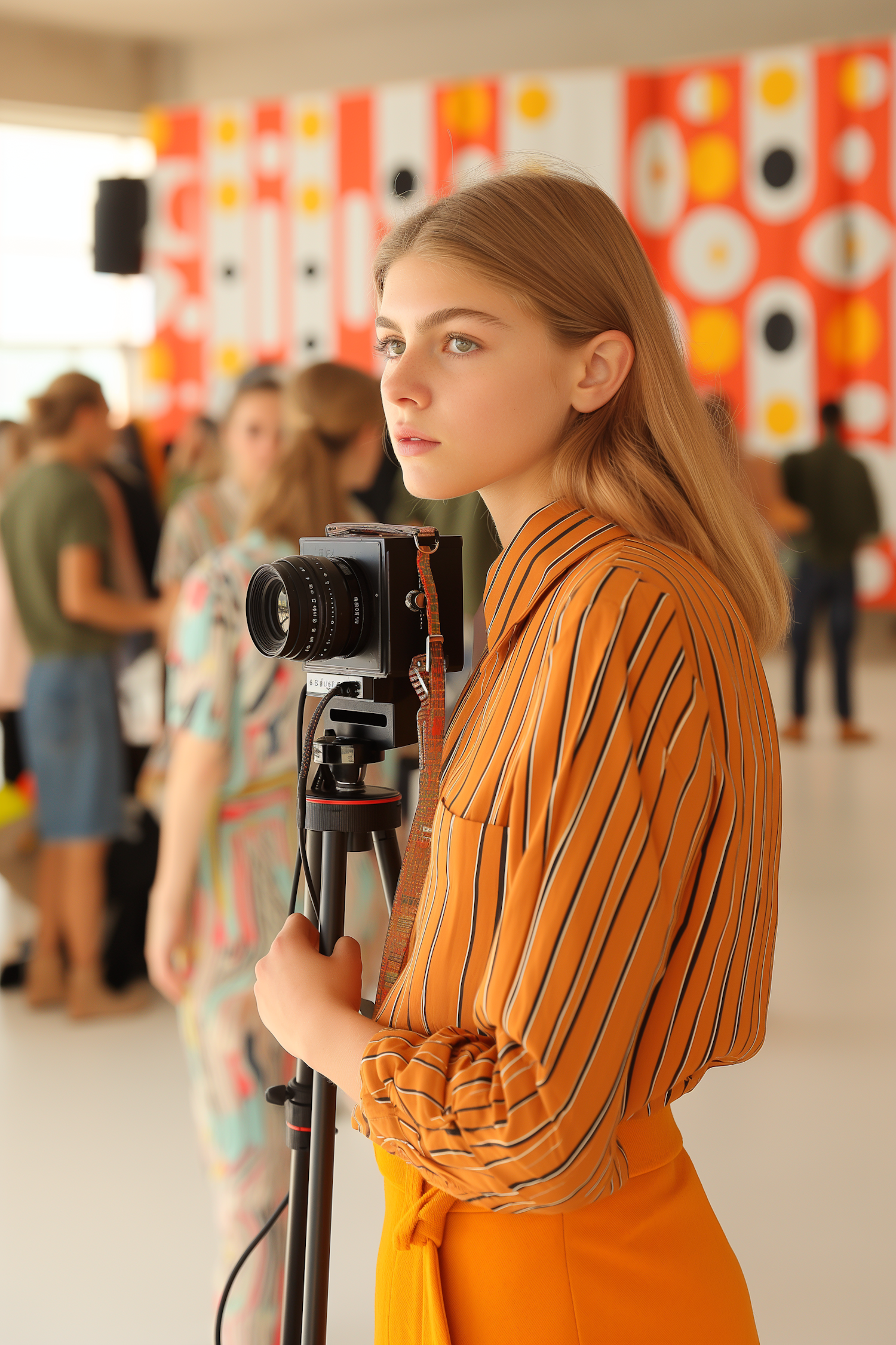 Creative Photographer in Colorful Setting