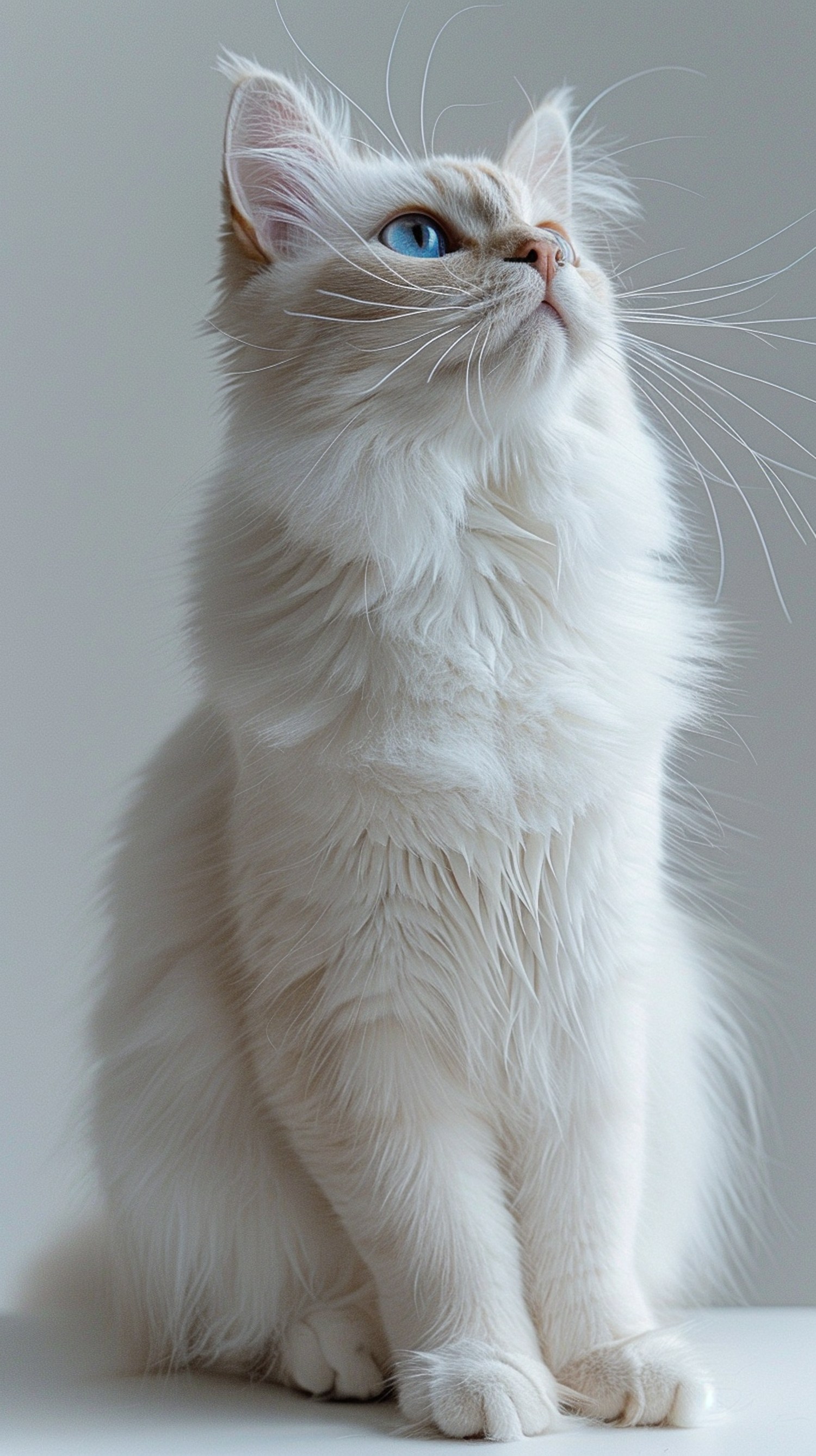 Elegant White Cat Portrait