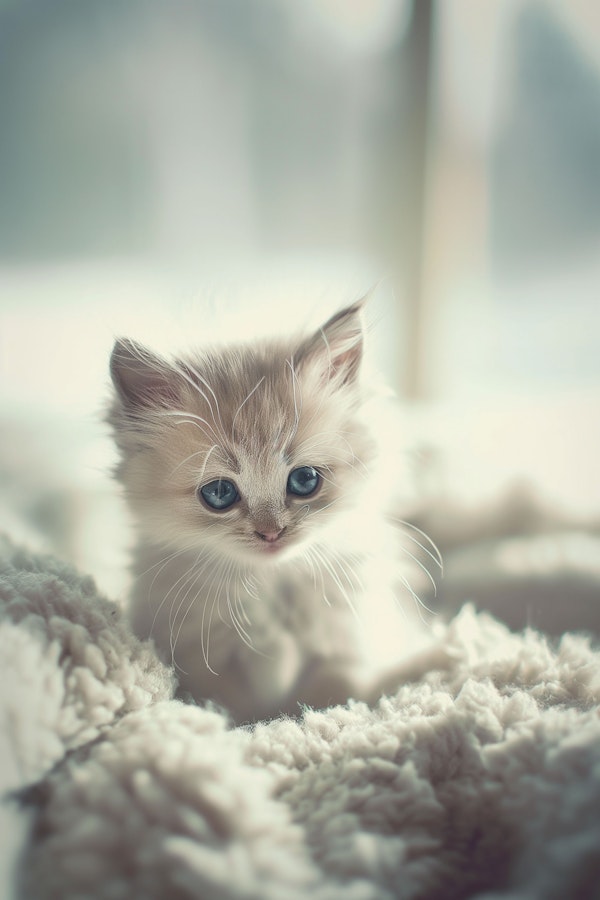 Cozy Kitten with Blue Eyes