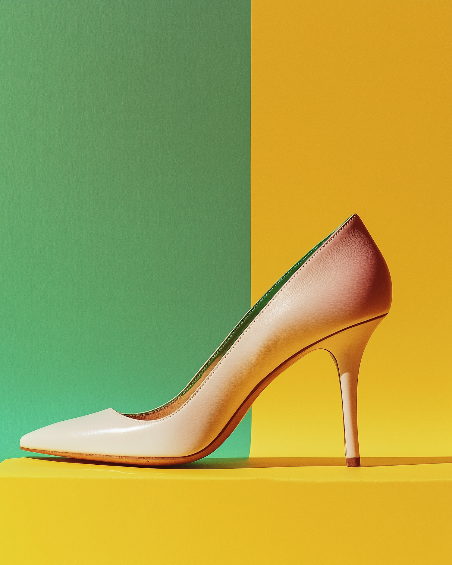 Elegant High-Heeled Shoe on Vibrant Background