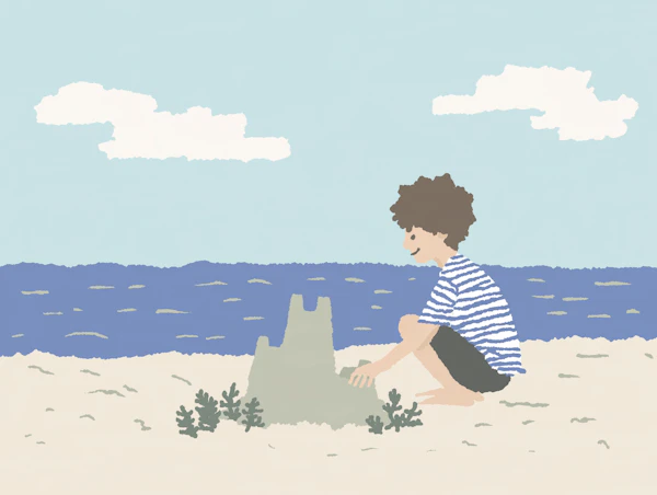 Child Building Sandcastle