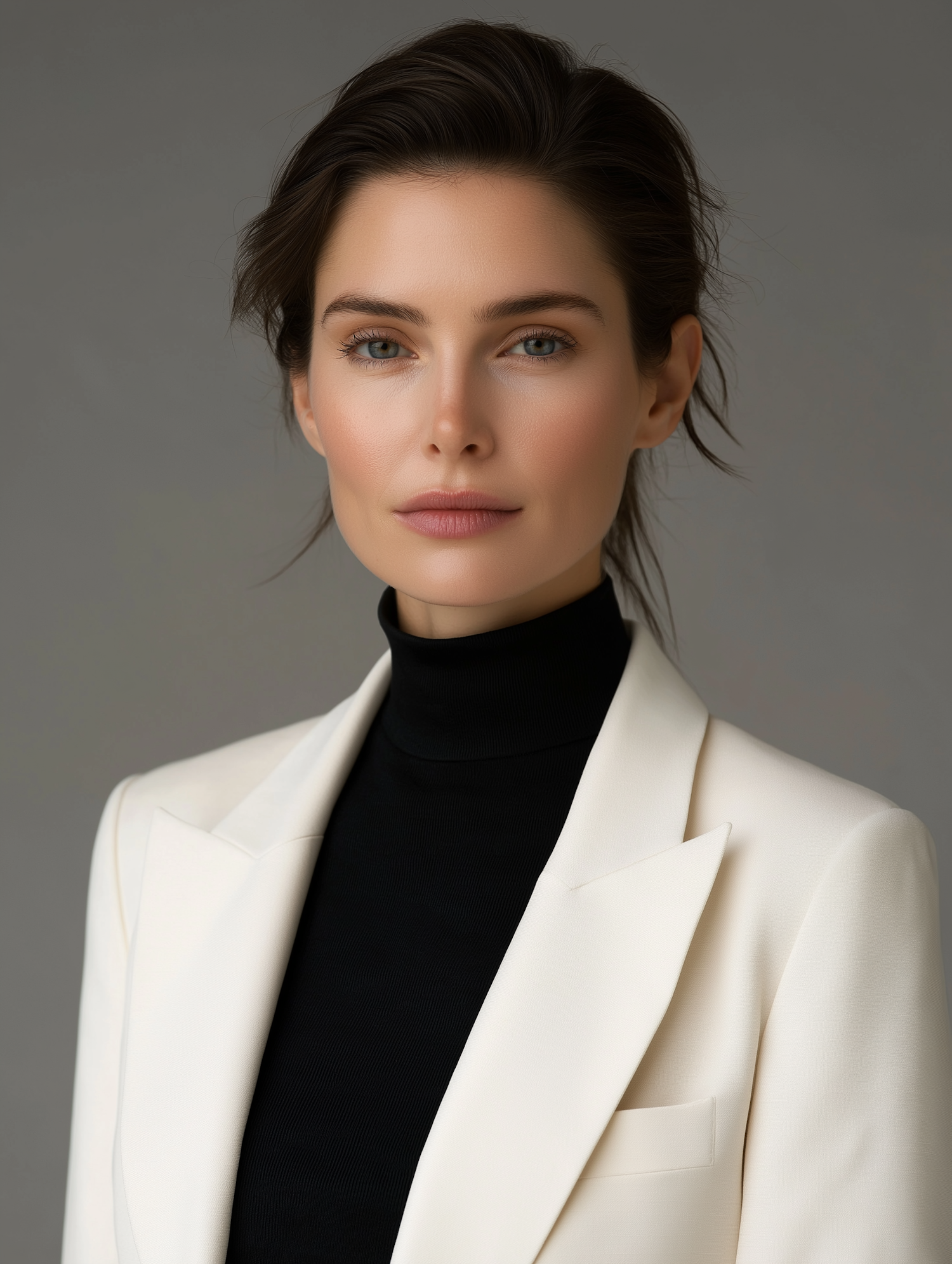 Elegant Woman in White Blazer