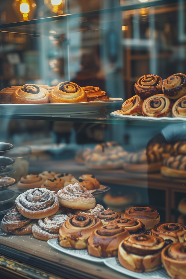 Bakery Display of Fresh Pastries