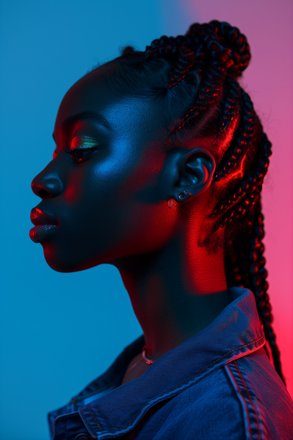 Contrast and Contour: A Profile in Blue and Red