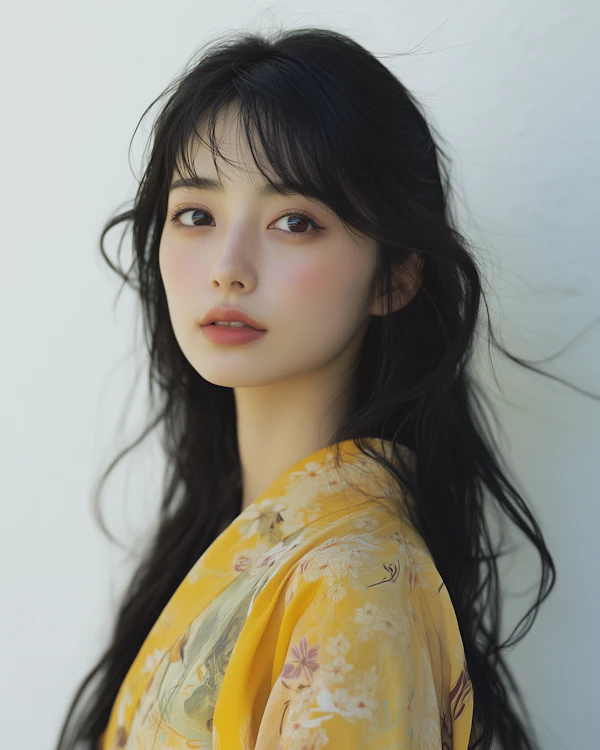 Serene Woman in Floral Attire