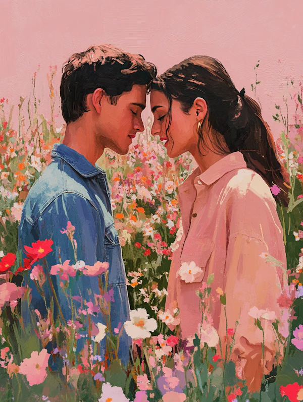 Intimate Moment in Wildflowers