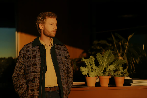 Man in Warm Indoor Scene