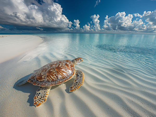 Serene Sea Turtle on Sandy Beach