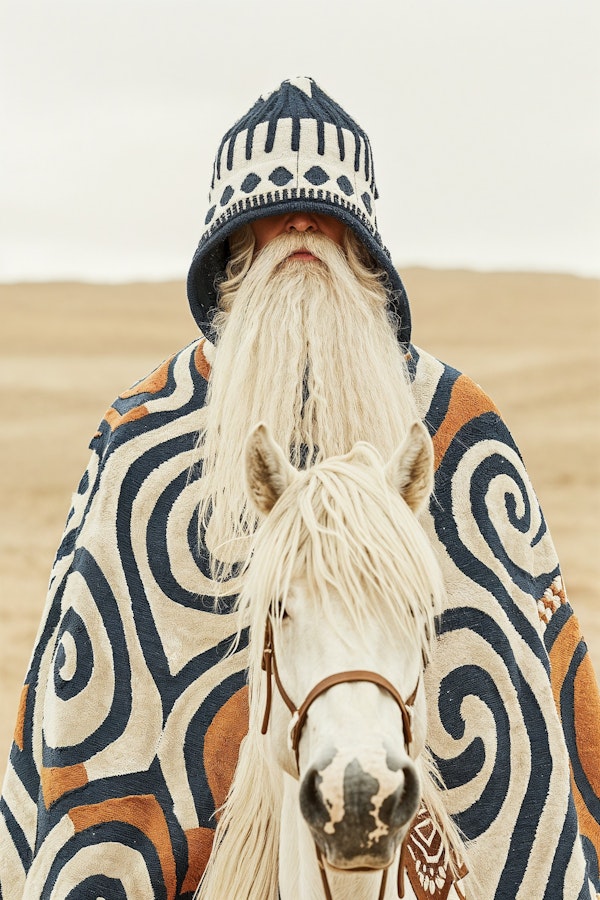 Serene Tribal Elder on Horseback
