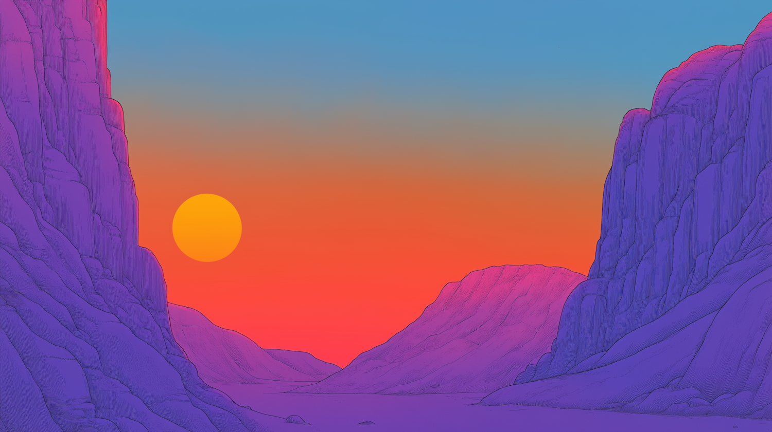 Surreal Sunset Landscape