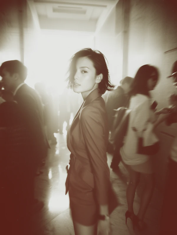 Stylish Woman in Hallway