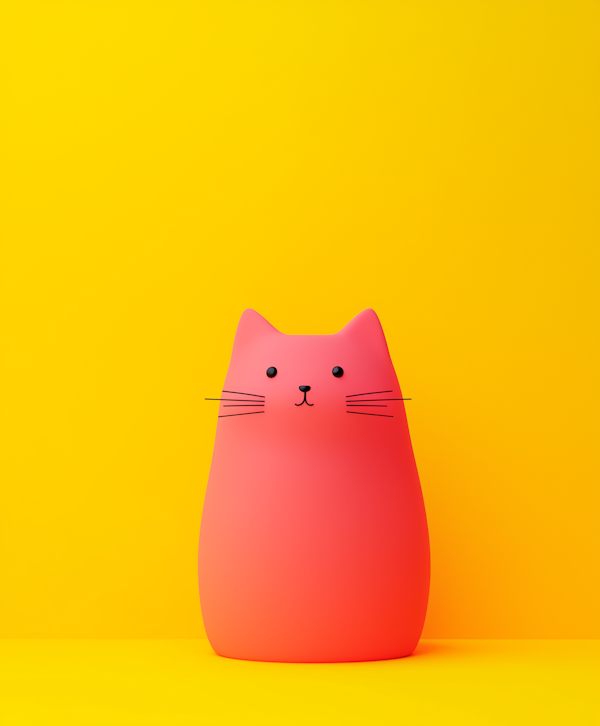 Oversized Pink Cat Figurine